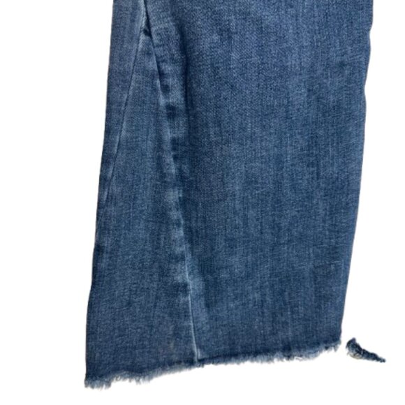 Edgely Bell Bottom Wide Leg Jeans Raw Hem High Rise Flare Size 8 Long - Picture 3 of 8